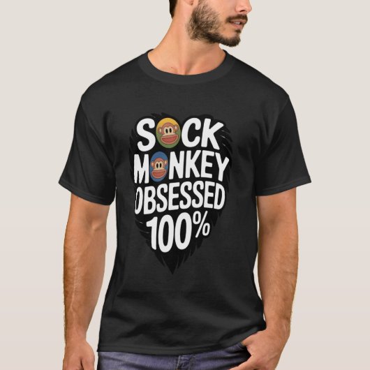 Sock Monkey Besessener 100 - Sock Monkey Geschenk T-Shirt (Vorderseite)