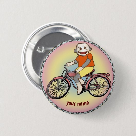 Sock Monkey Bicycle Button (Vorne & Hinten)