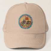 Sock Monkey Bicycle Hut Truckerkappe (Vorderseite)