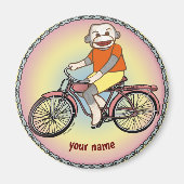 Sock Monkey Bicycle Magnet (Vorne)