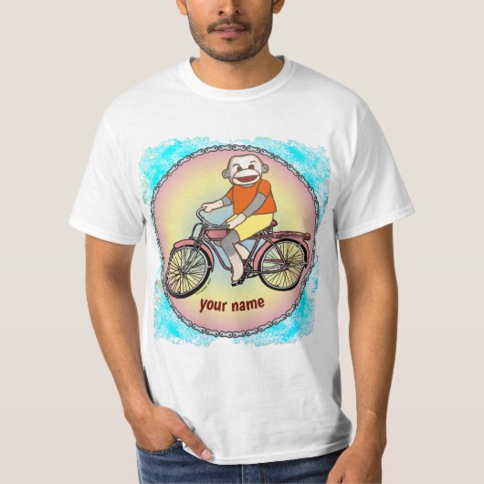 Sock Monkey Bicycle T - Shirt (Vorderseite)