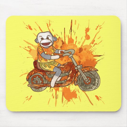 Sock Monkey Biker Mousepad (Vorne)