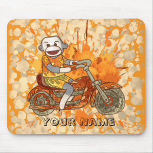 Sock Monkey Biker Mousepad