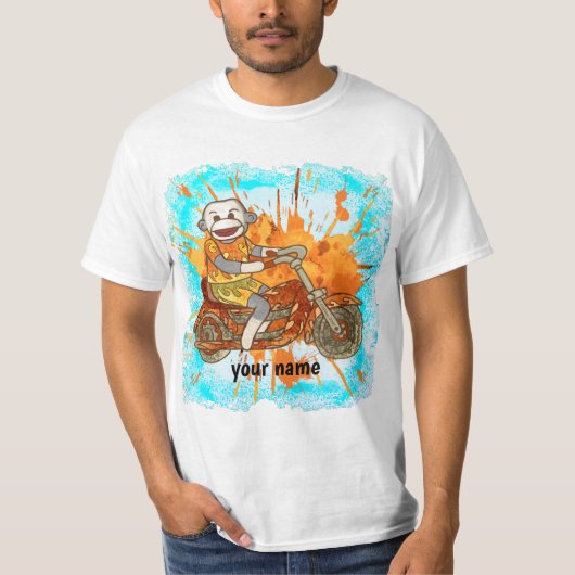 Sock Monkey Biker T-Shirt (Vorderseite)
