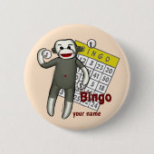 Sock Monkey Bingo Button (Vorderseite)