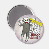Sock Monkey Bingo Magnet (Vorderseite/Rückseite)