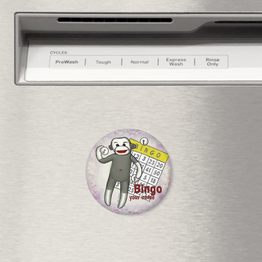 Sock Monkey Bingo Magnet (In Situ (Geschirrspüler))