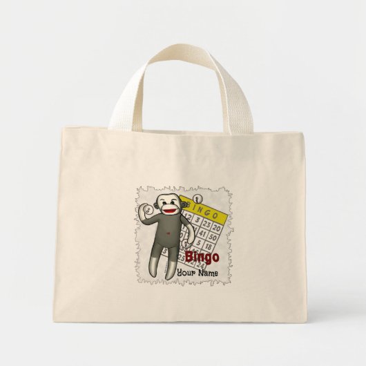 Sock Monkey Bingo Mini Stoffbeutel (Vorne)