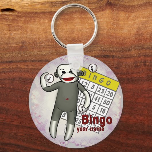 Sock Monkey Bingo Schlüsselanhänger (Vorderseite)