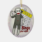 Sock Monkey Bingo Schmuck Keramik Ornament (Rechts)