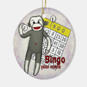 Sock Monkey Bingo Schmuck Keramik Ornament (Links)