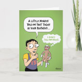 Sock Monkey Birthday Gruß Karte (Vorderseite)