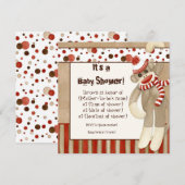 Sock Monkey, Boy Baby Shower Einladung (Vorne/Hinten)
