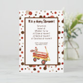 Sock Monkey, Boy Baby Shower Einladung (Stehend Vorderseite)