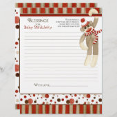 Sock Monkey, Boy Baby Shower Segnungen (Vorne/Hinten)