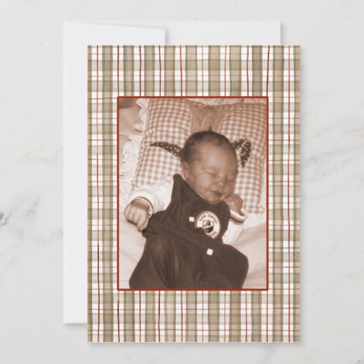 Sock Monkey, Boy Birth Ankündigung (Rückseite)