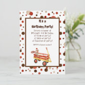 Sock Monkey, Boy Birthday Party Einladung (Stehend Vorderseite)