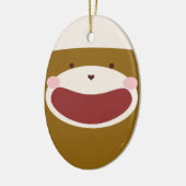 Sock Monkey Boy Weihnachtsbaum Keramik Ornament (Links)