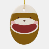 Sock Monkey Boy Weihnachtsbaum Keramik Ornament (Vorne)
