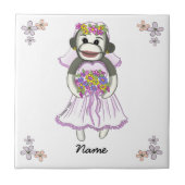 Sock Monkey Bride Custom Hochzeit Tile Fliese (Vorderseite)