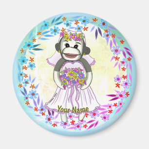 Sock Monkey Bride Hochzeitsmagnet Magnet