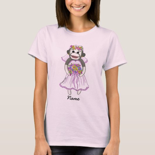 Sock Monkey Bride Hochzeitsstiftung T - Shirt (Vorderseite)