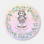 Sock Monkey Bride individuelle Name Magnet (Vorne)