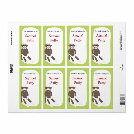 Sock-Monkey-Buchzeichen (Vorne)