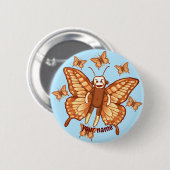 Sock Monkey Butterfly Button (Vorne & Hinten)
