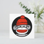 Sock Monkey Card/Einladung Einladung (Stehend Vorderseite)