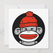 Sock Monkey Card/Einladung Einladung (Vorderseite)