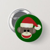 Sock Monkey Christmas Button (Vorne & Hinten)