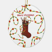 Sock Monkey Christmas Keramik Ornament (Links)