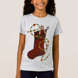 Sock Monkey Christmas Stocking T-Shirt