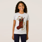 Sock Monkey Christmas Stocking T-Shirt (Vorne ganz)