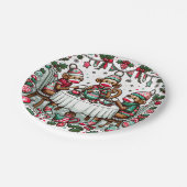 Sock Monkey Christmas Tee Party Pappteller (Schrägansicht)