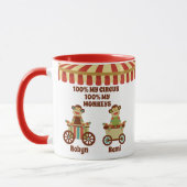 Sock Monkey Circus 2 Kinder nannten Eltern Geschen Tasse (Links)