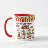 Sock Monkey Circus 5 Kinder nannte Elterngeschenk Tasse (Links)