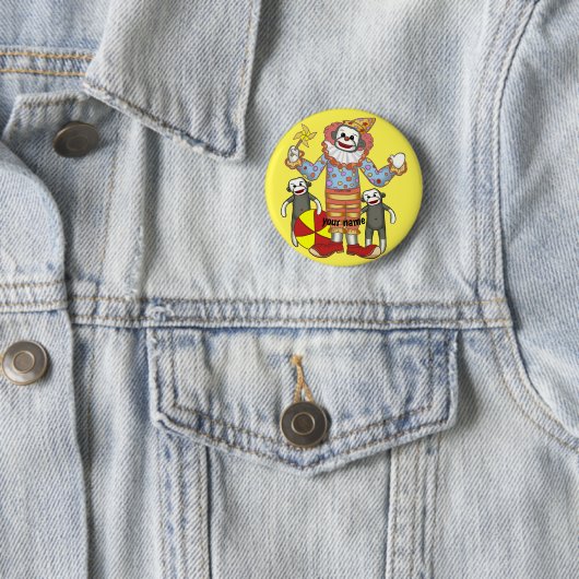 Sock Monkey Clown Button (Beispiel)