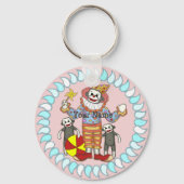 Sock Monkey Clown-Schlüsselanhänger Schlüsselanhänger (Vorderseite)