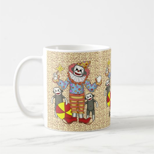 Sock Monkey Clown Tasse (Links)
