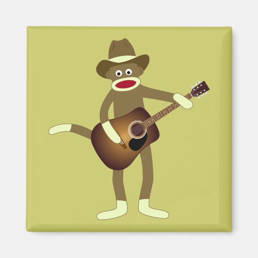 Sock Monkey Country Music Magnet (Vorne)