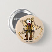Sock Monkey Cowboy Anstecknadel (Vorne & Hinten)