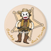 Sock Monkey Cowboy-Magnet Magnet (Vorne)