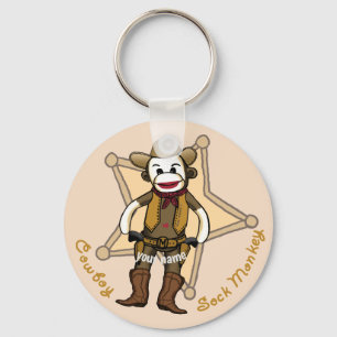 Sock Monkey Cowboy-Schlüsselanhänger Schlüsselanhänger