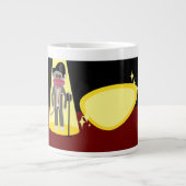 Sock Monkey Crooner Deluxe Retro Cartoon Art Jumbo-Tasse (Vorderseite)