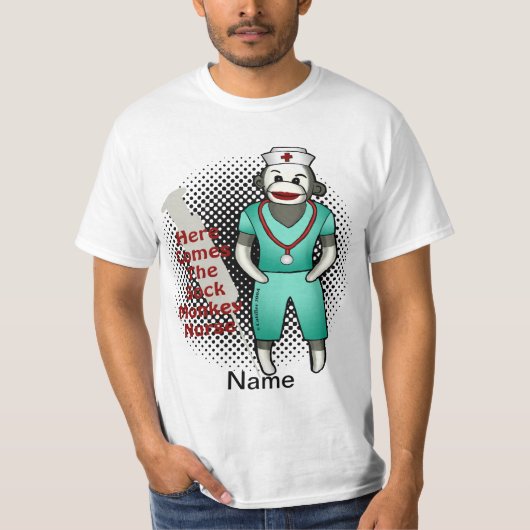 Sock Monkey Custom Nurse T - Shirt (Vorderseite)