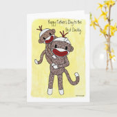 Sock Monkey Daddy 01 Karte (Gelbe Blume)