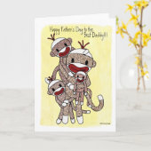Sock Monkey Daddy 03 Karte (Gelbe Blume)