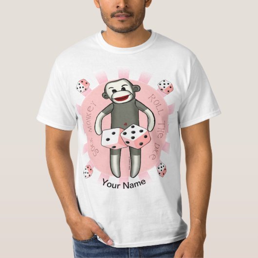 Sock Monkey Dice T-Shirt (Vorderseite)